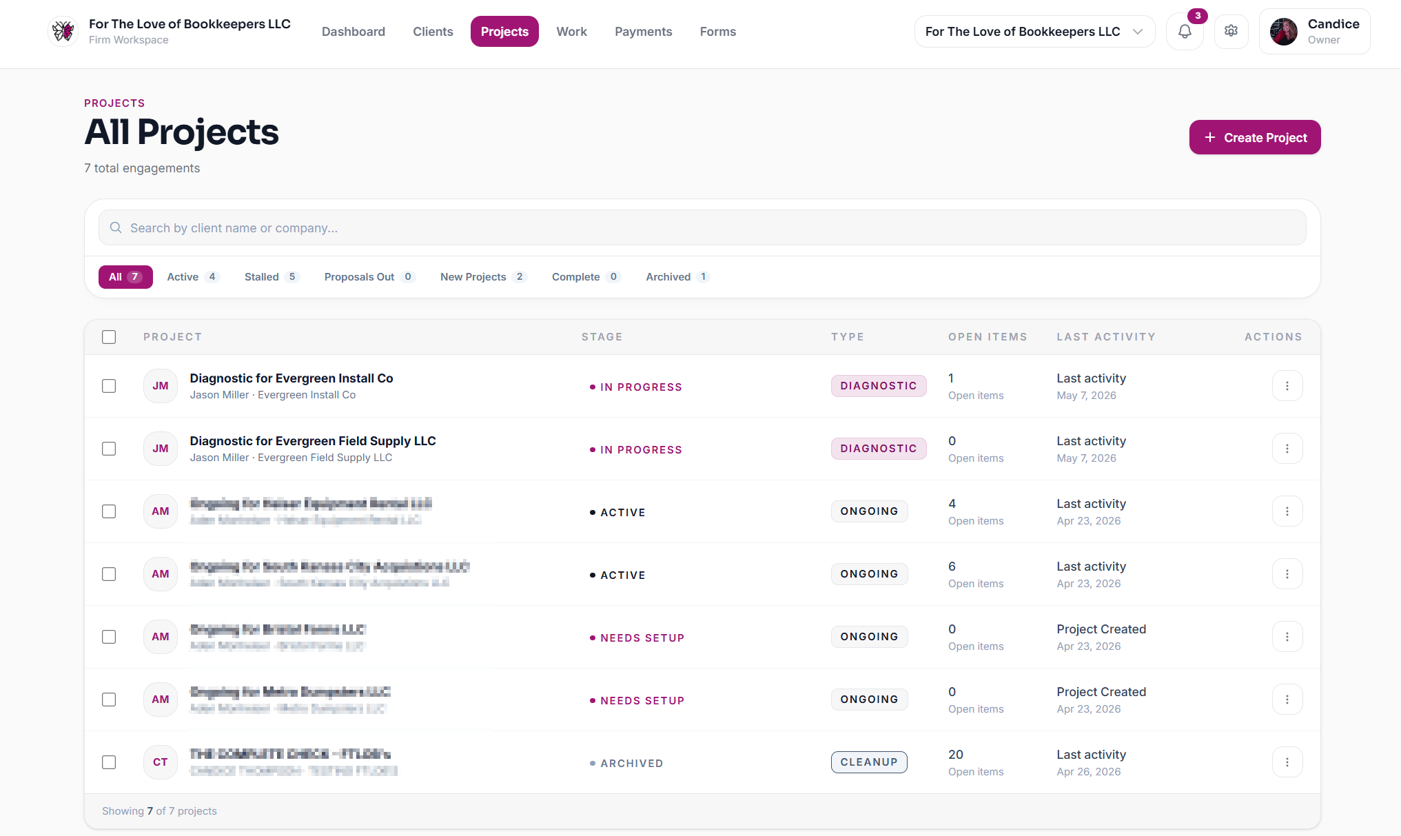 BrokenBooks Client Portal Dashboard